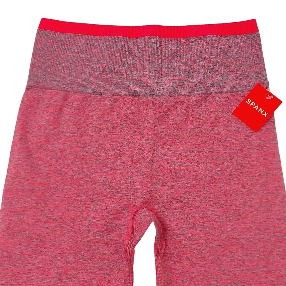 Spanx Seamless Sculpt Legging Womens Large Spacedye Coral Punch Activewear Gym - Picture 7 of 12